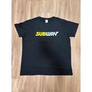 Subway Logo Graphic T-Shirt Mens 3XL Black Short Sleeve Crew Neck Promo Tee